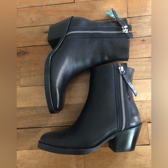 NWT Simons leather ankle boots with square toe- size 36 - Picture 3 of 8